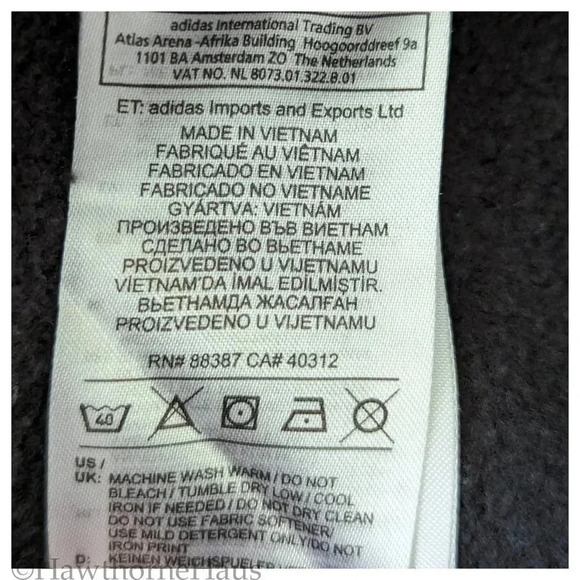 ADIDAS Black Pullover Hoodie Size M Kanga Pocket - Picture 6 of 9